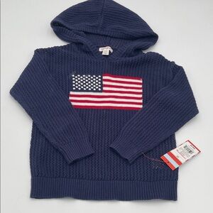 Cat & Jack Navy Hooded Sweater with American Flag